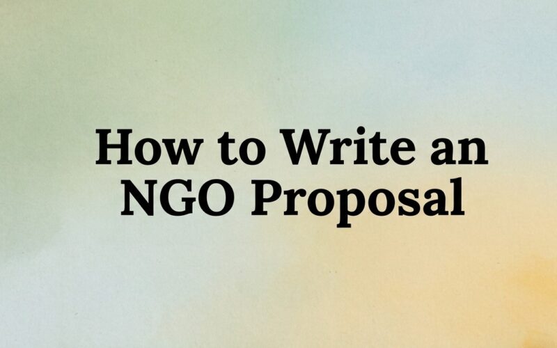 How to Write an NGO Proposal