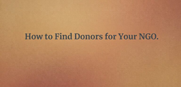 How to Find Donors for Your NGO: A Practical Guide